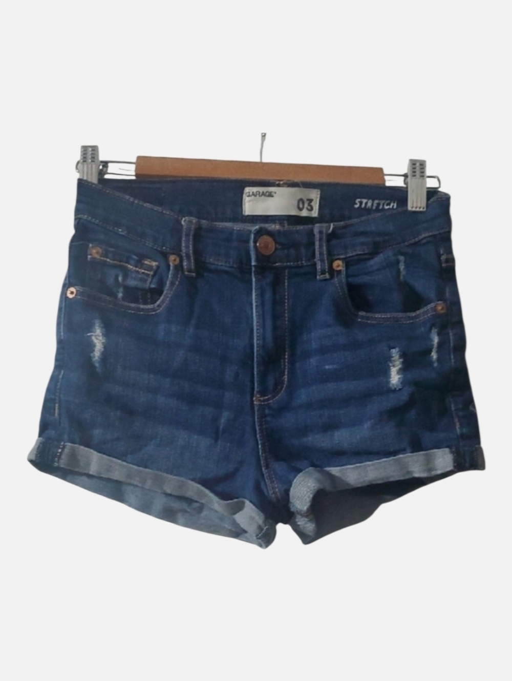 Garage Women's Blue‎ Denim Shorts Womens Size 3 Retro High Waist Short Stre…